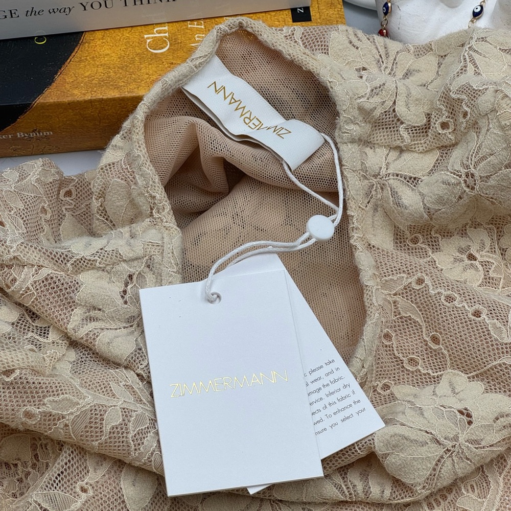 Zimmermann Beige Lace Long-Sleeve Bodysuit - Picture 13 of 16